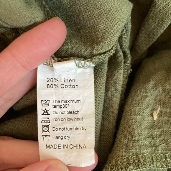 Army green linen pants - Picture 5 of 5